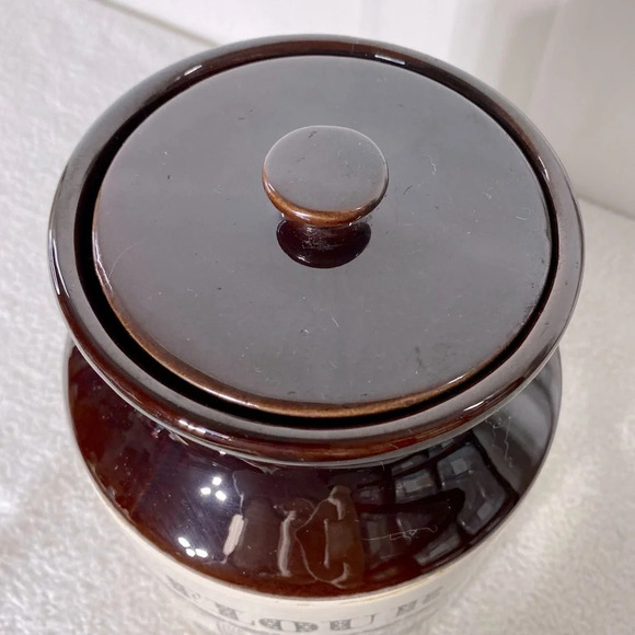 Vintage Ye Old Canadian Crockery Ceramic Abenakis Kitchen Crock Flour Canister - Picture 13 of 15